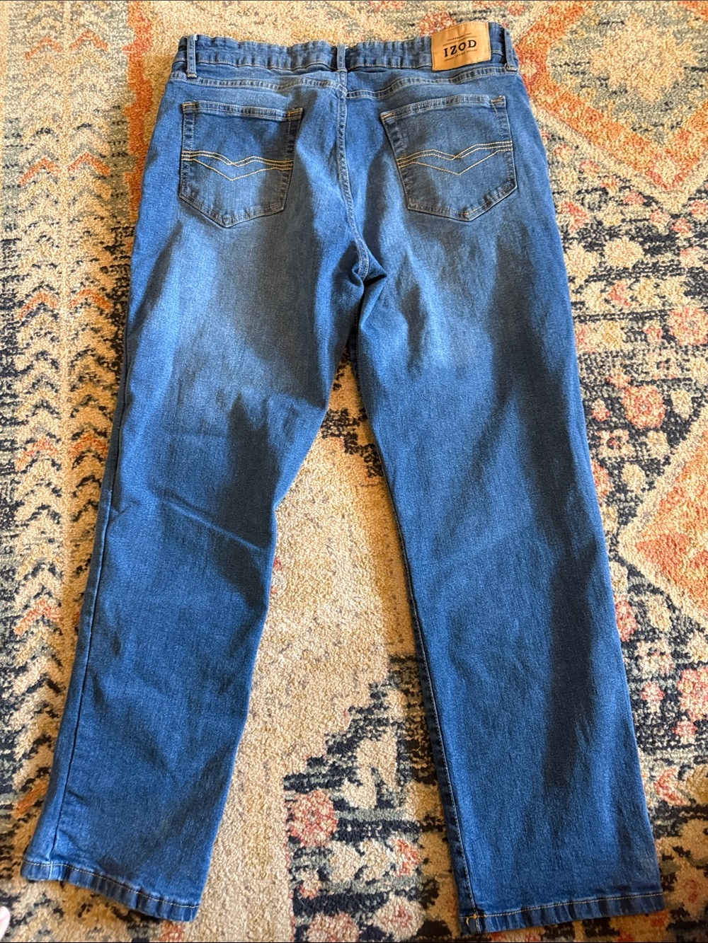 IZOD Men's Straight-Leg Dark Blue Jeans, 38x30